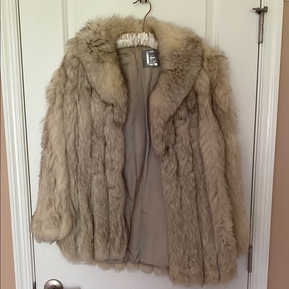 Saga Fox Fur Coat in Cream